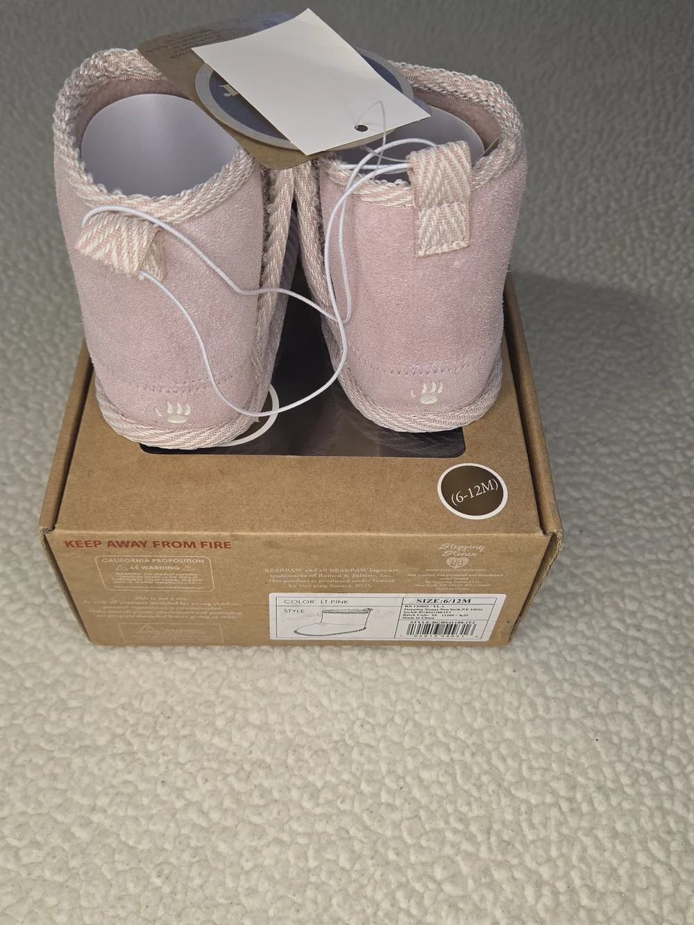 BearPaw Dusty Pink Leather Infant Boots Girls Size 6-12 Months